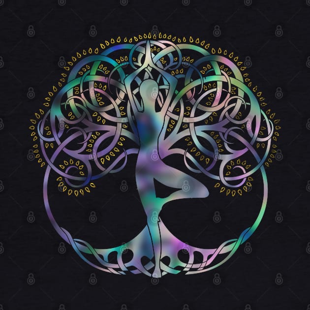 Glowing symbol for Vriksasana - Yoga Tree pose by Nartissima